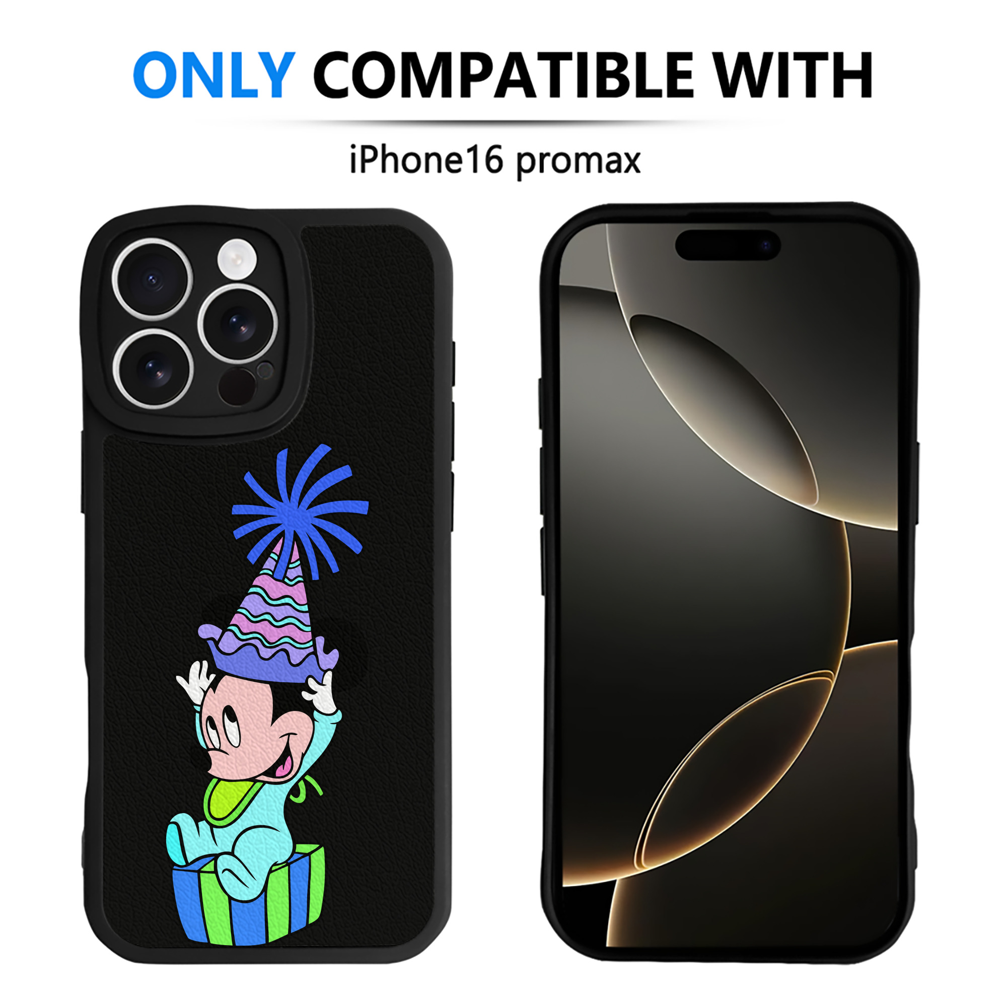 （画像用） ミッキーマウス Mickey Mouse 【iPhone 16シリーズ対応】シリコンスマホケース（レザー調） 材質：シリコン